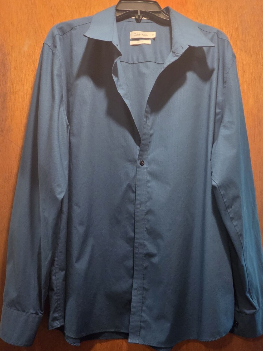 Calvin Klein Men's Long-Sleeve Dress Shirt Blue XXL NWOT